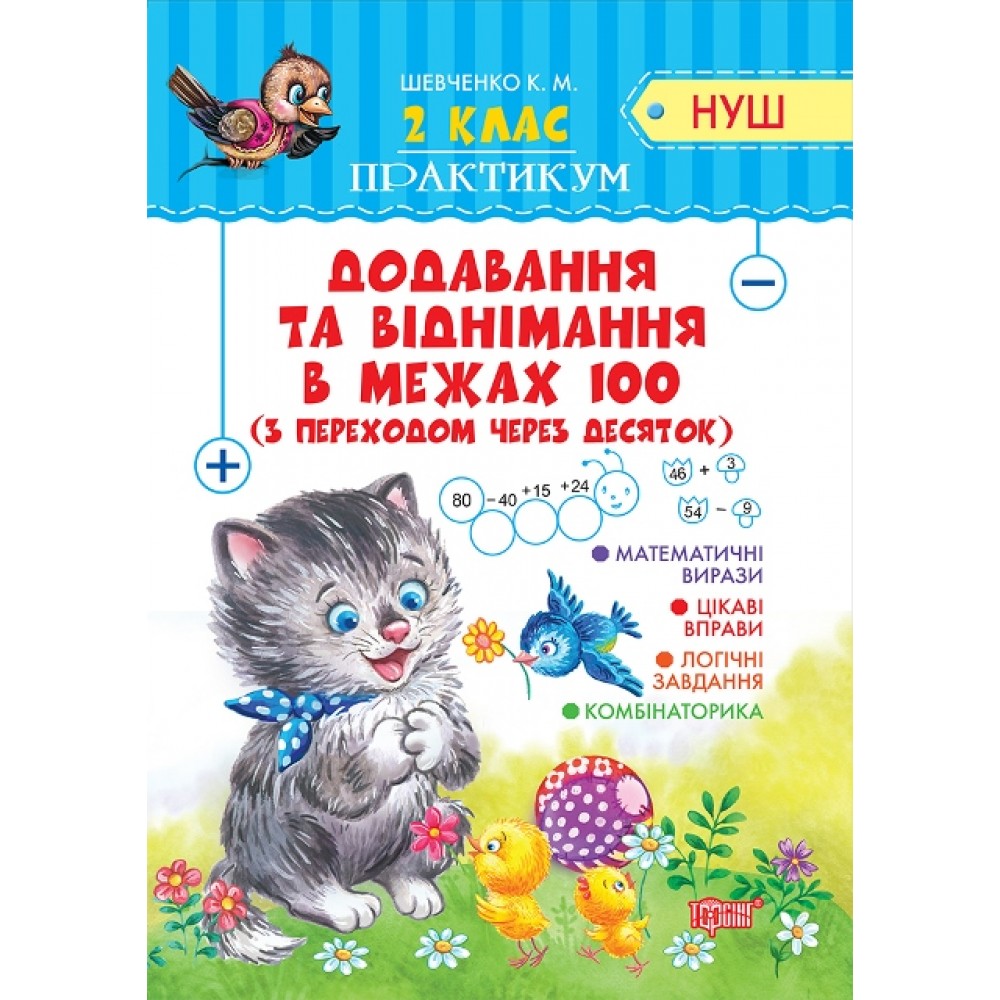 Практикум (НУШ) 2 клас Додавання та віднімання в межах 100 з переходом через десяток / ТОРСІНГ / ISBN 978-966-93-9619-8 Шевченко К.М. Робочий зошит