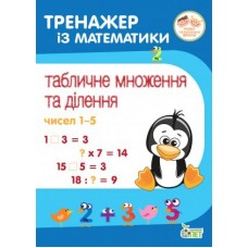 Тренажер із математики. Табличне множення та ділення чисел 1-5. Сметана О. В