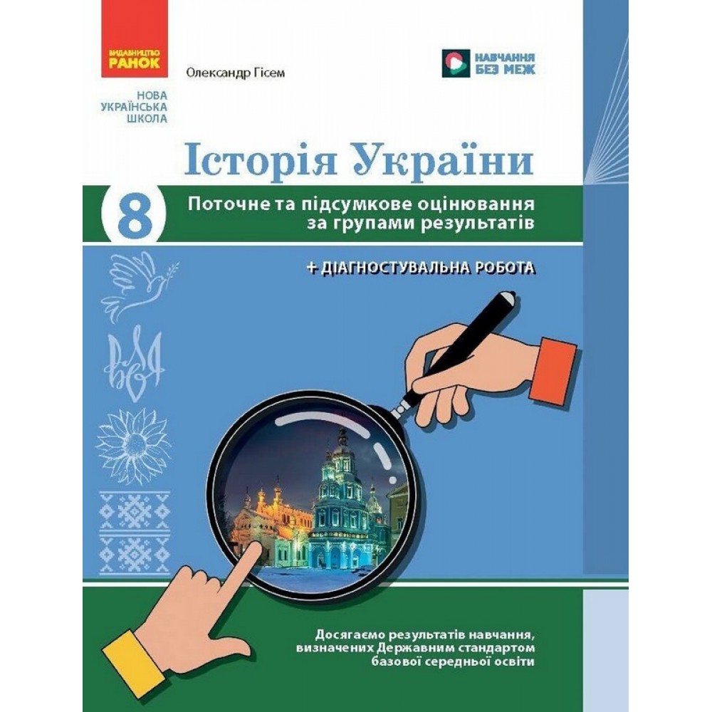 Історія України. 8 клас. Поточне та підсумкове оцінювання за групами результатів + діагностувальна робота - Олександр Гісем